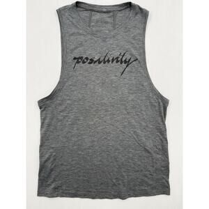 Lululemon BOX IT OUT "Positivity" Expression Open Side Yoga Top Read